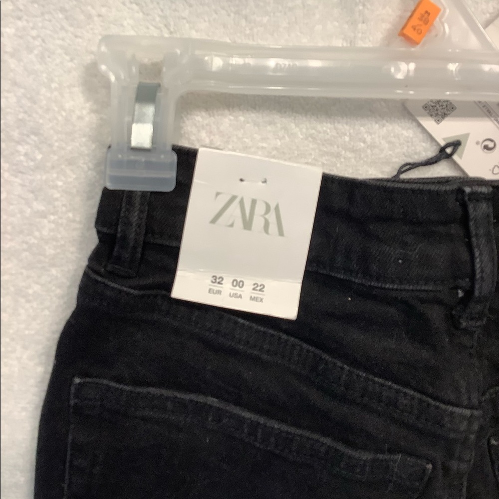 Zara black denim cutoff shorts New NWT - Picture 6 of 6